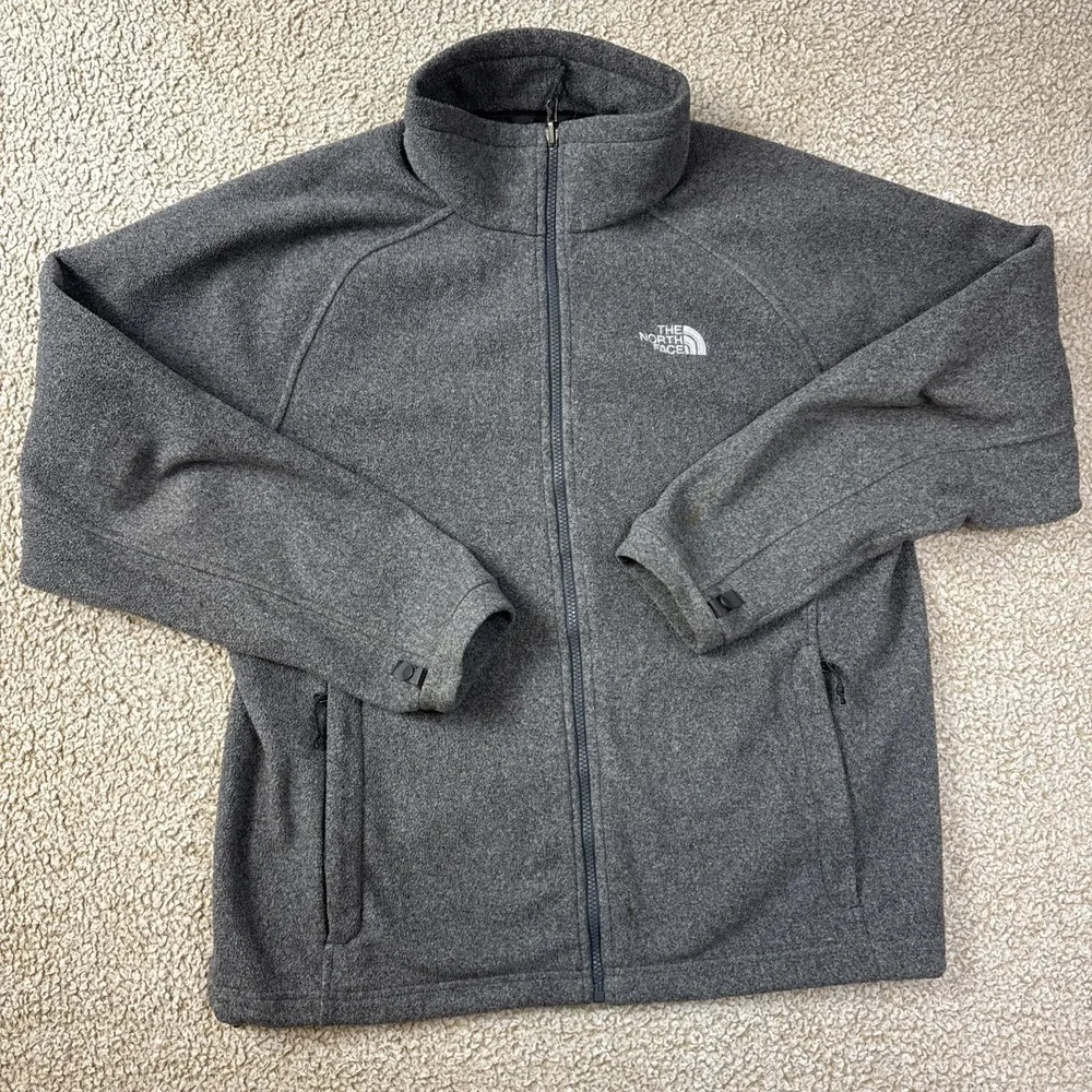 The North Face Mens Fleece Large Jacket Full Zip Dark Gray Outdoor Hiking